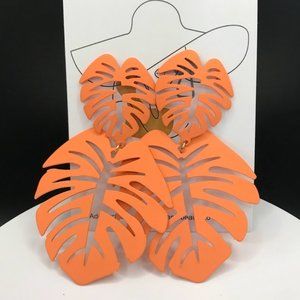 NWT  Hollow Leaf Design Bright Candy Color Dangle Earrings Set Bohemian Style